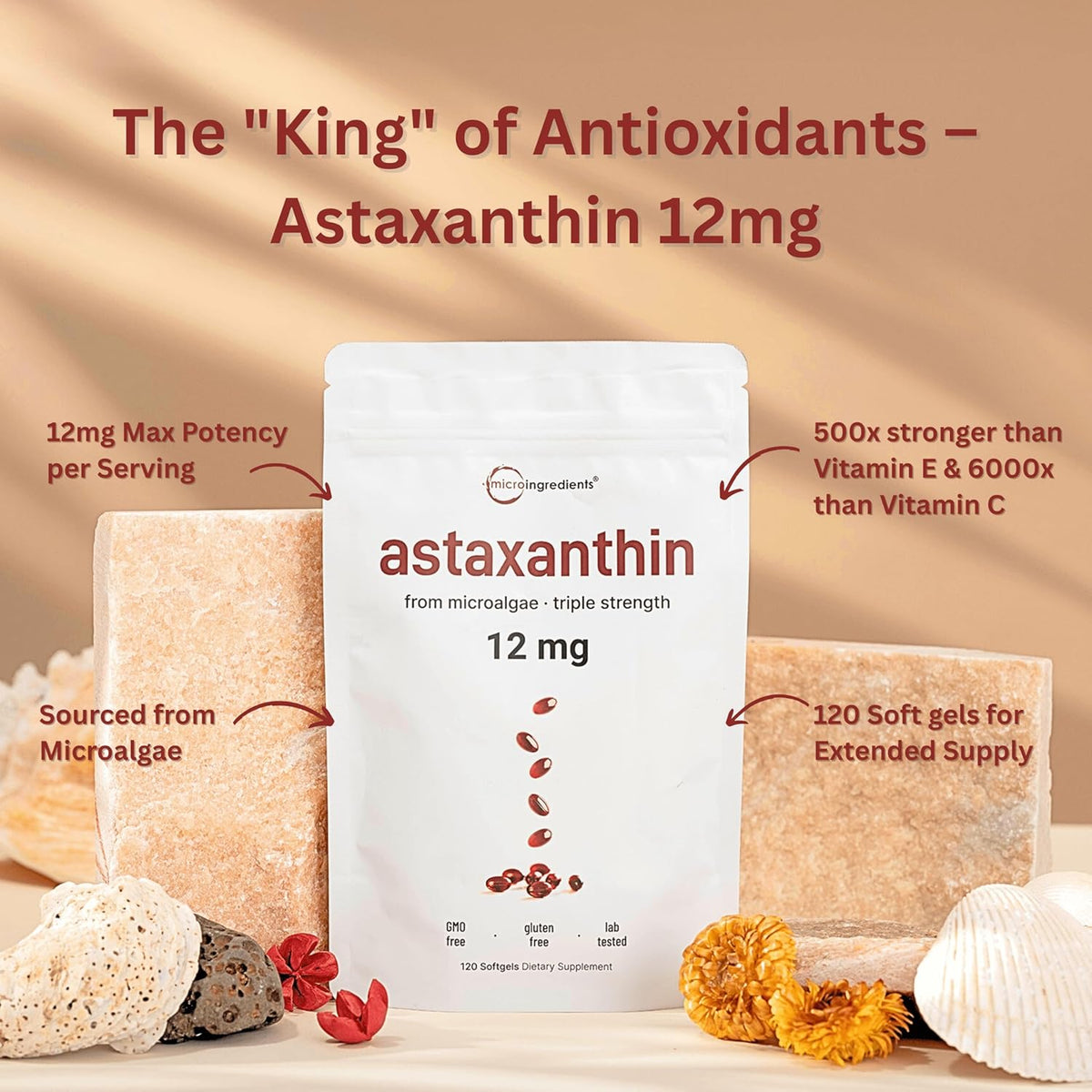 Astaxanthin 12mg + Natural Antioxidant Complex